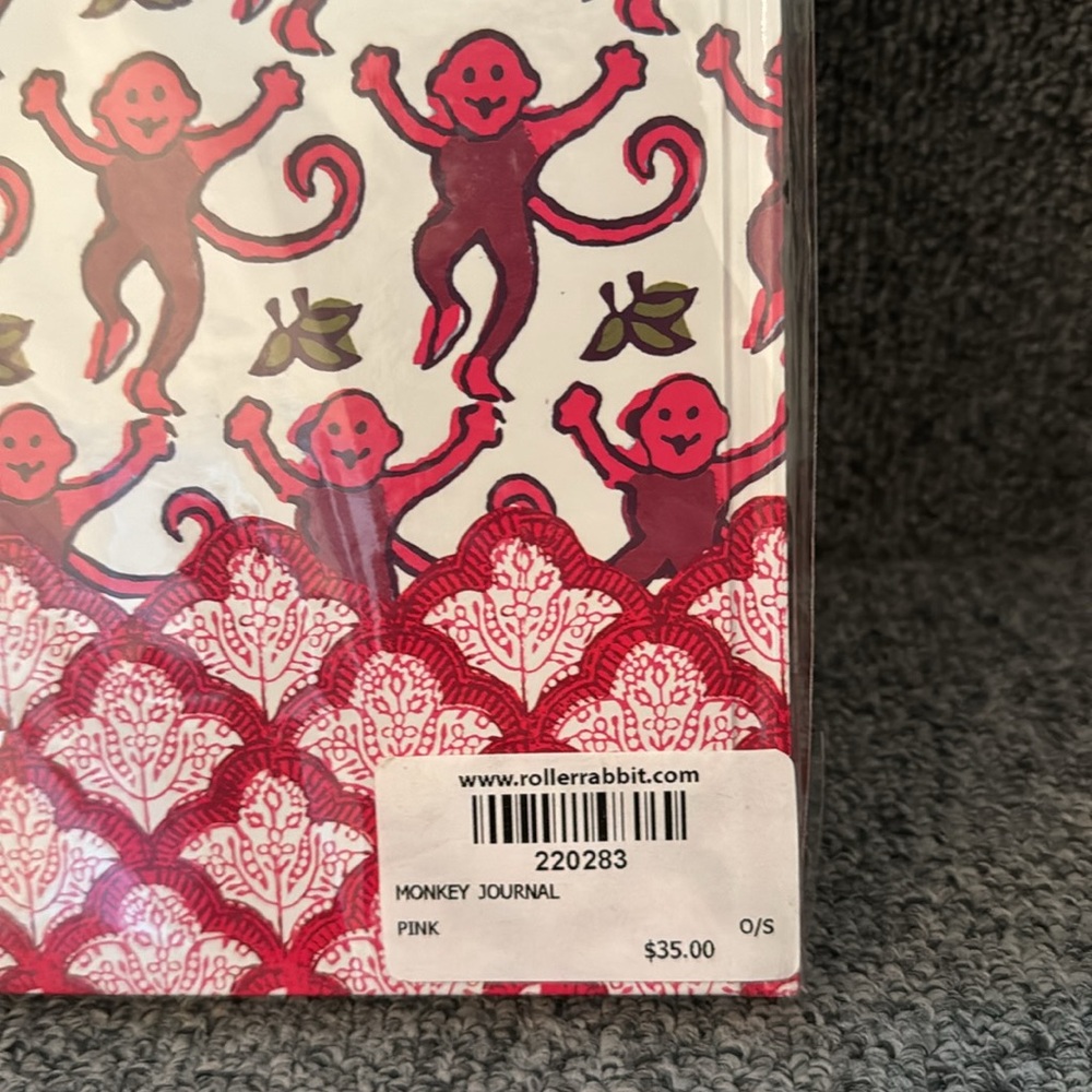 Roller rabbit monkey journal Pink new in wrap - Picture 3 of 5